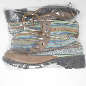 NWOT Womens Size 6 Laced Boots with Aztec Design